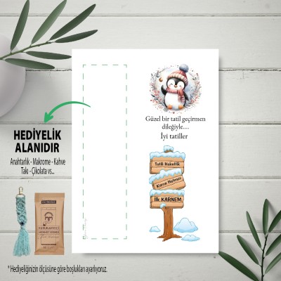 Hediyelik Kartı 0226 - Ara Tatil Karne Hatırası, Karne Hediyesi Kart