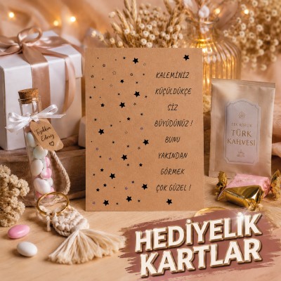 Hediyelik Kartı 0227 - Ara Tatil Karne Hatırası, Hediye Kalem Kartı