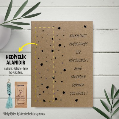 Hediyelik Kartı 0227 - Ara Tatil Karne Hatırası, Hediye Kalem Kartı