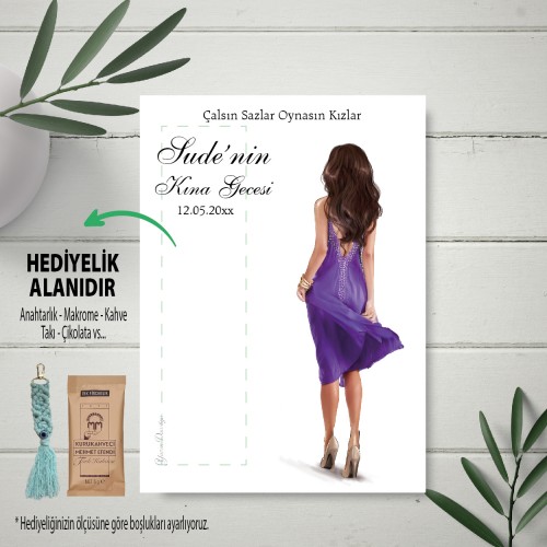 Kına Mendil Kartı Hediyelik Kartı - Yaren Davetiye
