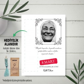 Hediyelik Kartı 0243 - Zübeyde Hanım Tasarım 8 Mart Kadınlar Günü Kartları