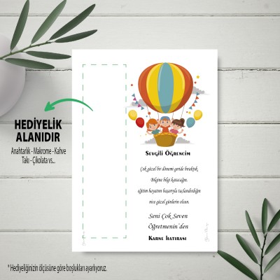 Hediyelik Kartı 0247 - Ara Tatil Karne Hatırası, Karne Hediyesi Kart