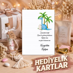 Hediyelik Kartı 0259 - Dinazor Temalı Anahtarlık Kartı