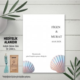 Hediyelik Kartı 0261 - Deniz Kabuğu Temalı Anahtarlık Kartı