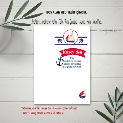 Hediyelik Kartı 0268 - Denizci Temalı Anahtarlık Kartı