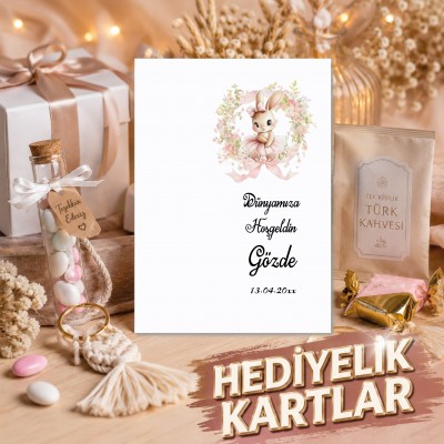 Hediyelik Kartı 0271 - Sevimli Tavşan Tasarım