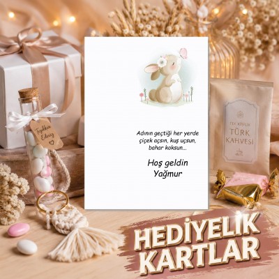 Hediyelik Kartı 0273 - Sevimli Tavşan Tasarım