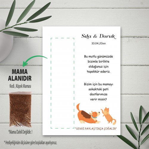 Kedi Ve Köpek Mama Kartı Kedi Ve Köpek Mama Kartı - Yaren Davetiye