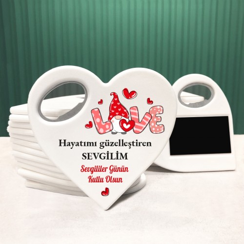 Kalp Açacaklı Magnet 2053 - 14 Şubat Sevgililer Günü Hediyelik Cep Aynası - Yaren Davetiye
