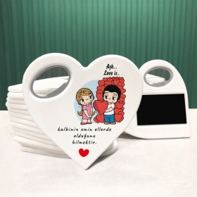 Kalp Açacaklı Magnet 2054 - 14 Şubat Sevgililer Günü Hediyelik Cep Aynası