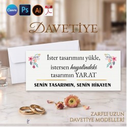 01 - Davetiye Tasarla Yatay ( 19 x 8 cm )