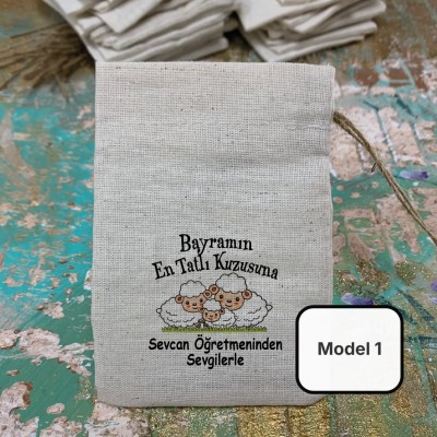 Baskılı Kese 0078 - Kurban Bayram Harçlık Kesesi - Özel Yazılı