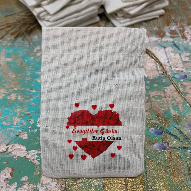 Baskılı Kese 0003 - Sevgililer Günü Hediyelik Kese