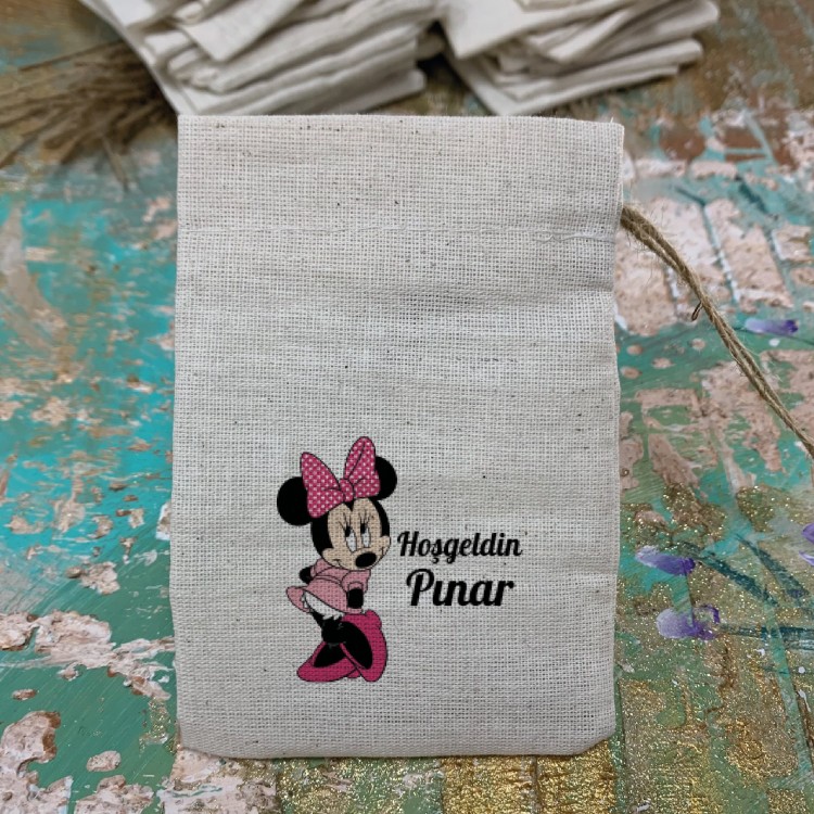 Baskılı Kese 0027 - Minnie Mouse Temalı Hediyelik Kese