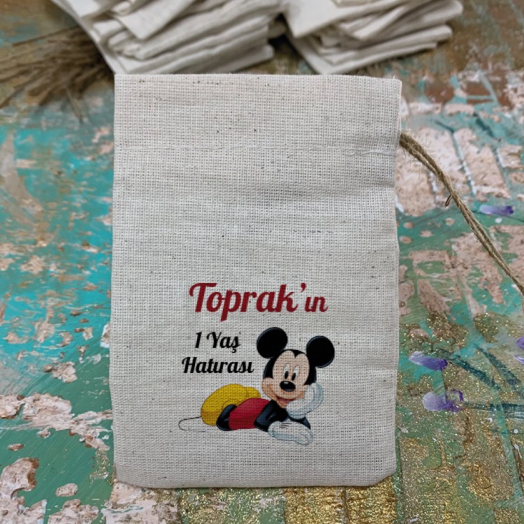 Baskılı Kese 0030 - Mickey Mouse Temalı Hediyelik Kese
