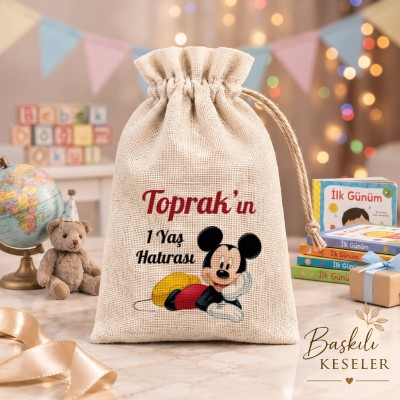 Baskılı Kese 0030 - Mickey Mouse Temalı Hediyelik Kese