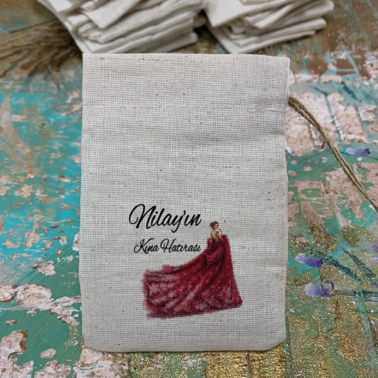 Baskılı Kese 0031 - Kına Kızı Tasrım Hediyelik Kese