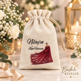 Baskılı Kese 0031 - Kına Kızı Tasrım Hediyelik Kese