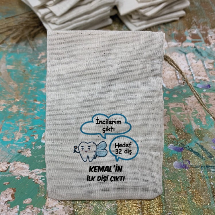 Baskılı Kese 0033 Mavi Diş Perisi Temalı Hediyelik Kese