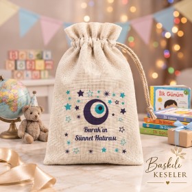 Baskılı Kese 0034 - Nazar Boncuğu Temalı Hediyelik Kese