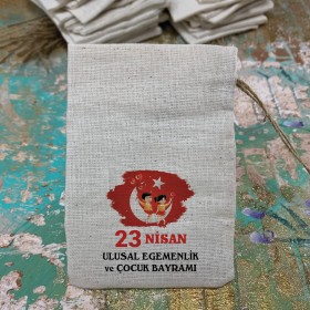 Baskılı Kese 0040 - 23 Nisan Çocuk Bayramı Temalı Hediyelik Kese