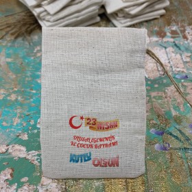 Baskılı Kese 0041 - 23 Nisan Çocuk Bayramı Temalı Hediyelik Kese