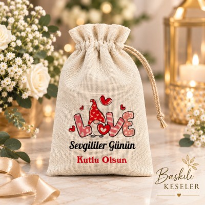 Baskılı Kese 0043 - Sevgililer Günü Hediyelik Kese