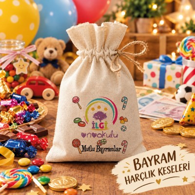 Baskılı Kese 0045 - Logolu Bayramı Harçlığı Hediyelik Kesesi