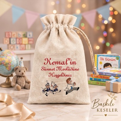 Baskılı Kese 0059 - Sünnet Çocuğu Temalı Hediyelik Kese
