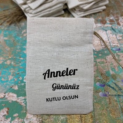 Baskılı Kese 0082 - Anneler Günü Tasarım Hediyelik Kese