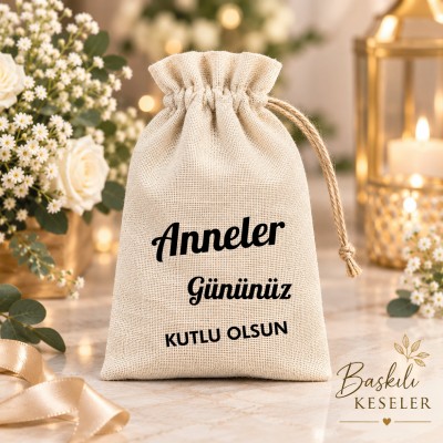 Baskılı Kese 0082 - Anneler Günü Tasarım Hediyelik Kese