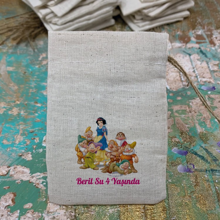 Baskılı Kese 0095 - Pamuk Prenses Temalı Hediyelik Kese