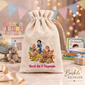 Baskılı Kese 0095 - Pamuk Prenses Temalı Hediyelik Kese
