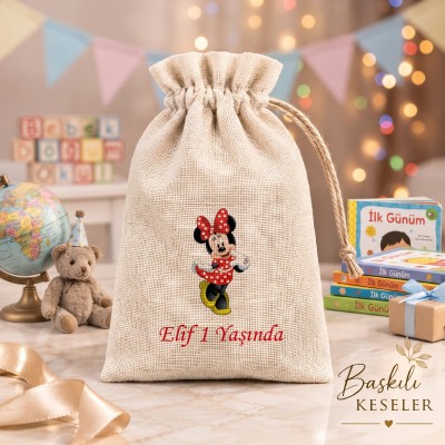 Baskılı Kese 0114 - Minie Mouse Tasarım Hediyelik Kese
