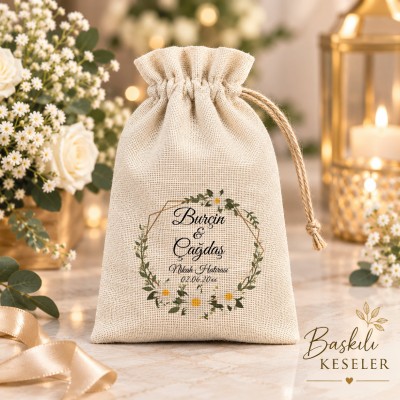 Baskılı Kese 0118 - Papatya Tasarım Hediyelik Kese