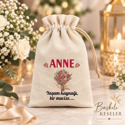 Baskılı Kese 0131 - Anneler Günü Hediyelik Kese