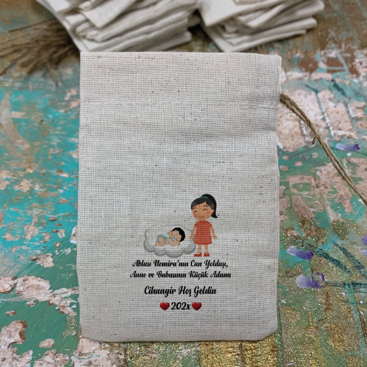 Baskılı Kese 0270 - Kardeş Tasarım Hediyelik Kese