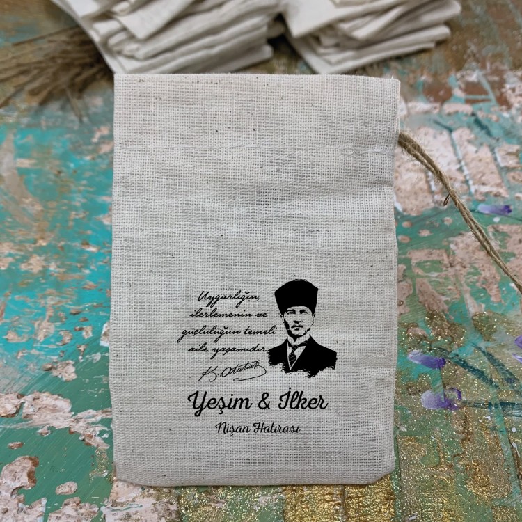 Baskılı Kese 0353 - Atatürk Tasarım Hediyelik Kese