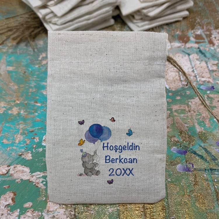 Baskılı Kese 0527 - Fil-Balon Tasarım Hediyelik Kese