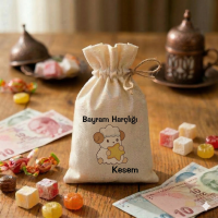 Şeker Bayramı Kesesi Baskılı Kese