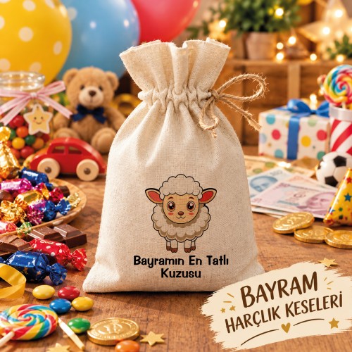 Şeker Bayramı Kesesi Bayram Hediyelik Kese - Yaren Davetiye