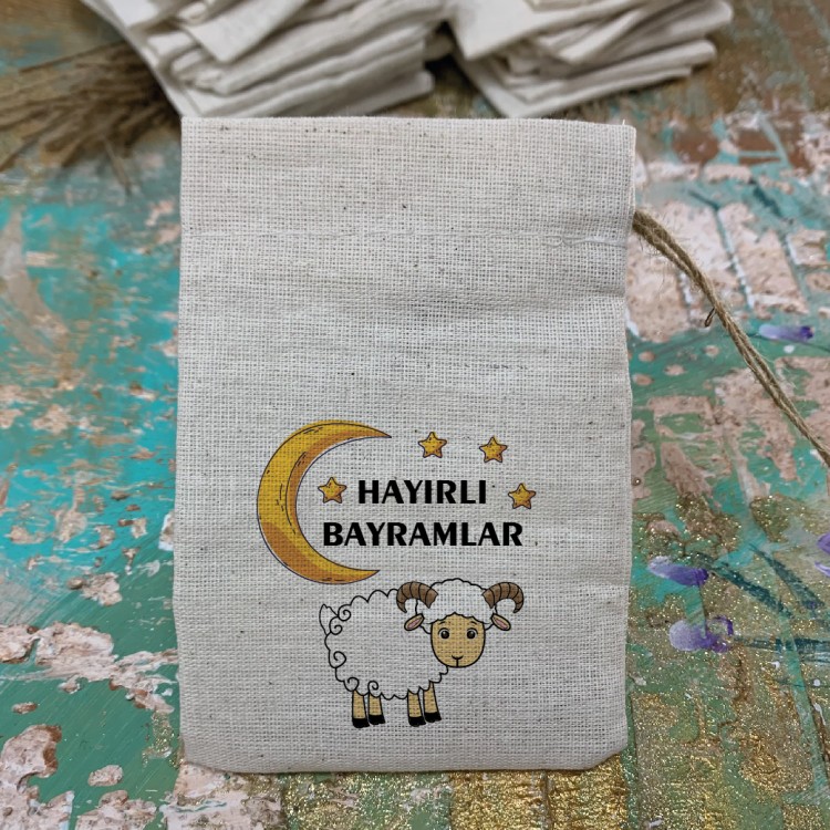 Baskılı Kese 0553 - Kurban Bayramı Hediyelik Harçlık Kesesi