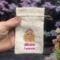 Hediye Baskılı Kese Doğum Günü Barbie Tasarım Hediyelik Kese