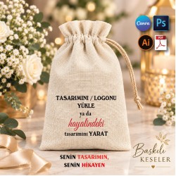 01 - Logolu Hediyelik Baskılı Kese Tasarla