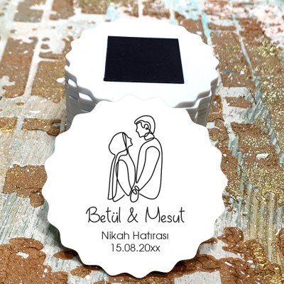 Magnet 0082 - Tesettürlü Gelin Damat Tasarım