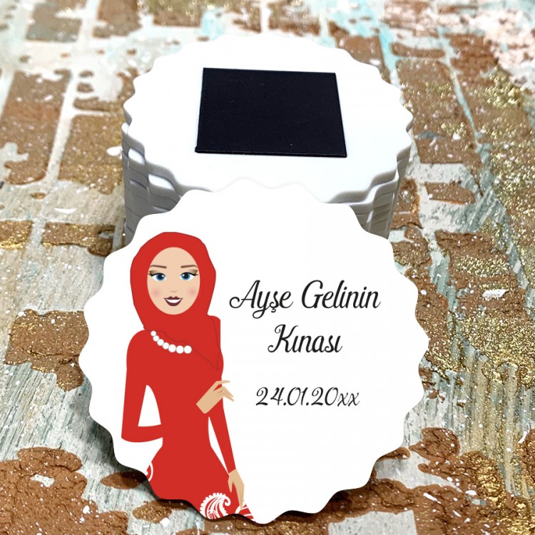Magnet 0180 - Tesettürlü Kına Kızı Tasarım