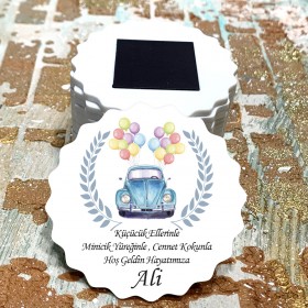 Magnet 0446 - Erkek Çocuk Mavi Araba  Tasarım