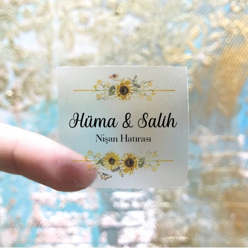 Kare Şeffaf Etiket 514 - Yaren Davetiye