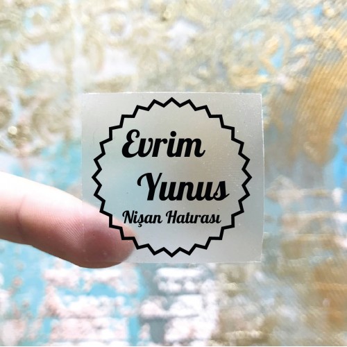 Kare Şeffaf Etiket 522 - Yaren Davetiye