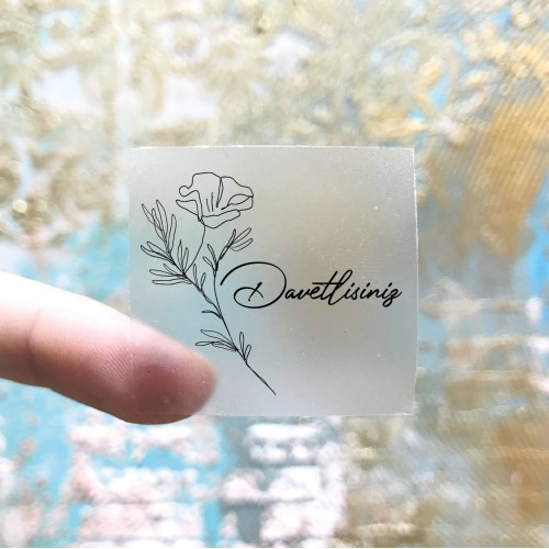 Kare Şeffaf Etiket 535 - Yaren Davetiye